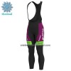 Set Fietsshirt Lange Mouw + Lange Koersbroek 2022 Bardiani-CSF Faizane Winter Thermal Fleece Lila Groen